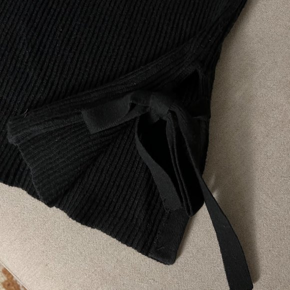 J. Crew Factory Black Sleeveless Ribbed Sweater with Tie Sides Sz XXS - Picture 3 of 5